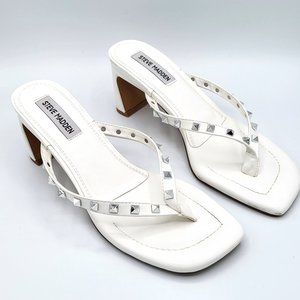 Steve Madden JAAM White Studded Sandal SZ 7.5